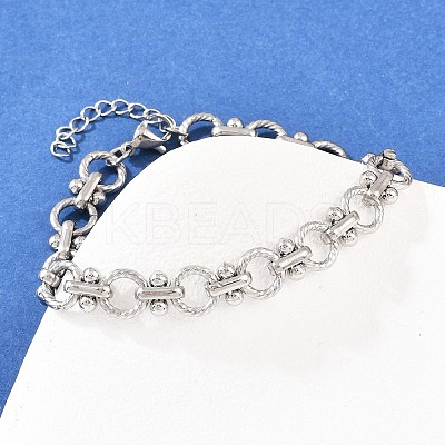 304 Stainless Steel Link Chain Bracelets for Women BJEW-H207-01D-P-1