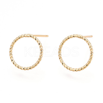 Brass Stud Earrings EJEW-N018-006-NF-1