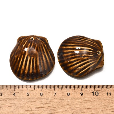 Seashell Shaped Porcelain Pendants PORC-O003-01B-09-1