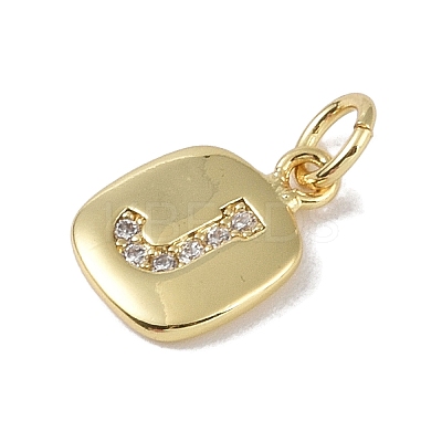 Rack Plating Brass Micro Pave CLear Cubic Zirconia Charms KK-E110-14G-J-1