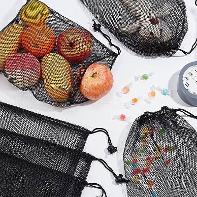 Polyester Mesh Drawstring Storage Bags LS-ABAG-WH0044-49C-1