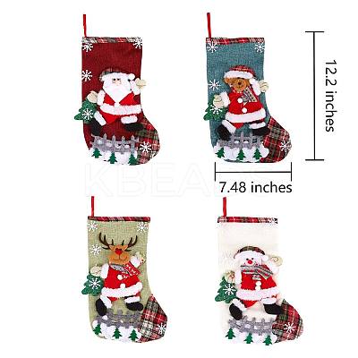 4Pcs Cloth Christmas Stockings Sets JX066A-1