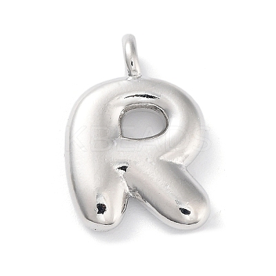 Rack Plating Brass Balloon Letter Pendants KK-C050-01P-R-1