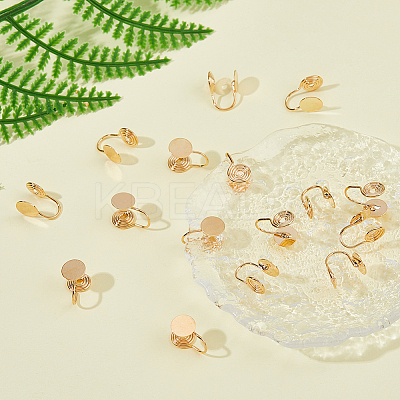 16Pcs Brass Spiral Pad Ear Cuff Findings EJEW-HS0001-24G-1