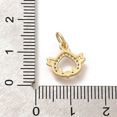 Rack Plating Brass Micro Pave Cubic Zirconia Pendants KK-H508-28G-11-1