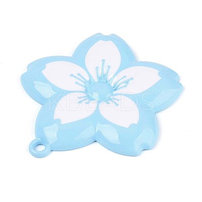 Spray Painted Alloy Big Pendants PALLOY-T092-81C-1