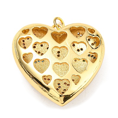 Rack Plating Brass Micro Pave Cubic Zirconia Pendants KK-C026-16G-02-1