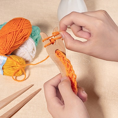Wooden Knitting Fork and Big Eye Needle Sets TOOL-NB0001-27-1