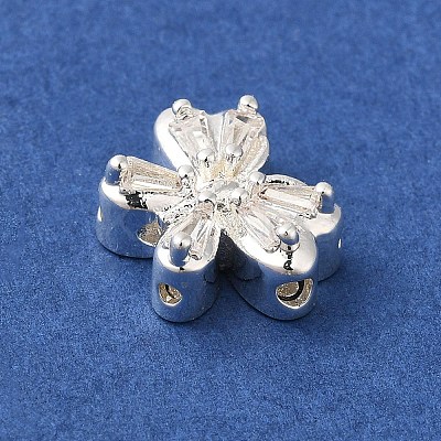 Brass Micro Pave Clear Cubic Zirconia Beads KK-G503-13S-1