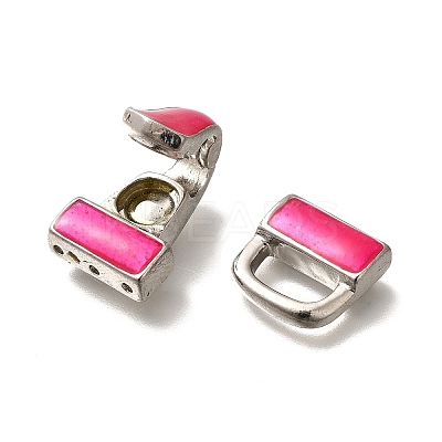 Brass Enamel Fold Over Clasps KK-M313-40P-01-1