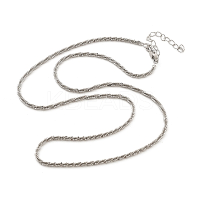 Brass Sterling Silver Chains Necklaces for Women NJEW-D302-25P-1