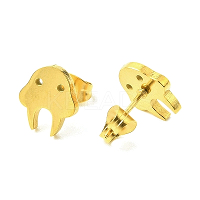 Cute Little Animal Theme 304 Stainless Steel Stud Earrings LS-EJEW-B041-03A-G-1