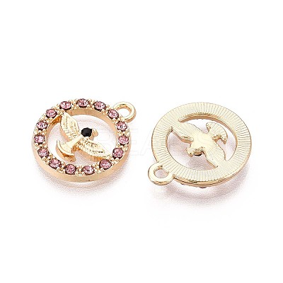 Rack Plating Alloy Rhinestone Pendants PALLOY-T091-22B-G-1
