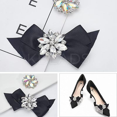 4Pcs 2 Style Glass Rhinestone Shoe Decorations FIND-NB0002-34A-1