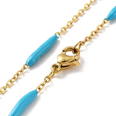 Enamel Bar Link Chain Necklace STAS-B025-02G-02-1