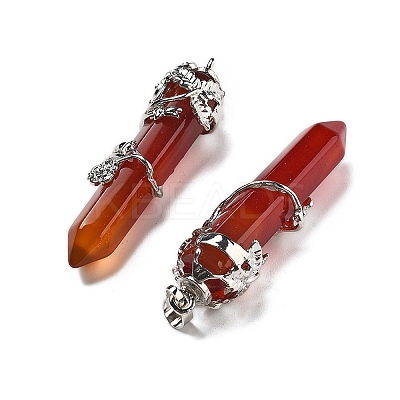 Natural Carnelian Big Pointed Pendants G-A172-16J-1