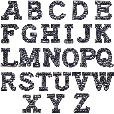Alphabet Resin Rhinestone Patches DIY-GF0009-18B-1