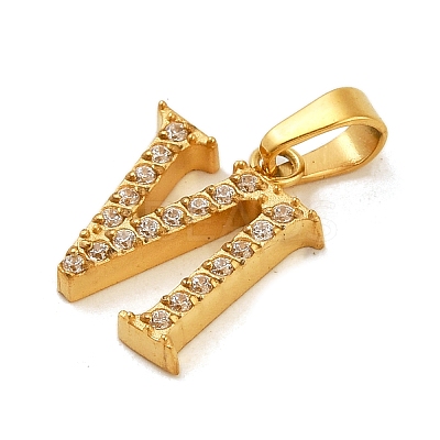 Ion Plating(IP) 304 Stainless Steel Micro Pave Cubic Zirconia Pendants STAS-H228-02G-06-1