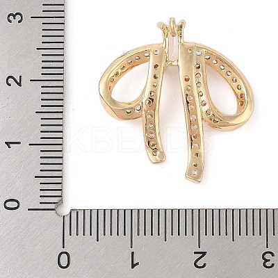 Brass Micro Pave Clear Cubic Zirconia Pendants KK-N256-18G-1