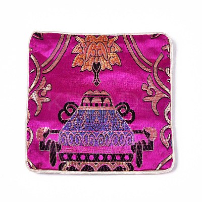 Chinese Brocade Tassel Zipper Jewelry Bag Gift Pouch ABAG-WH0005-46N-1