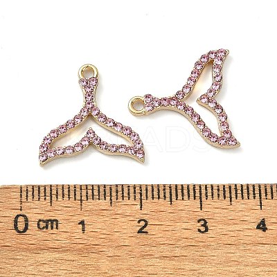 Golden Rack Plating Alloy Rhinestone Pendants PALLOY-F308-23G-01-1