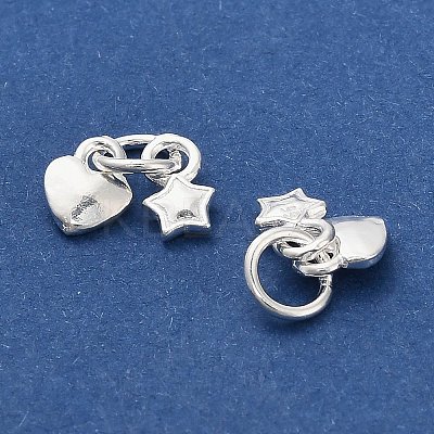 925 Sterling Silver Heart and Star Charms STER-P071-06S-1