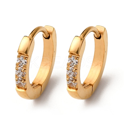 304 Stainless Steel Clear Cubic Zirconia Hoop Earrings EJEW-D331-18B-G-1