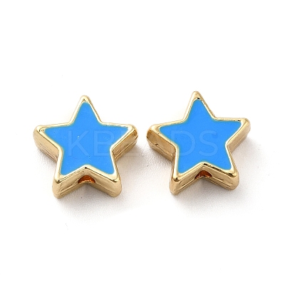 Rack Plating Alloy Enamel Beads ENAM-F146-19G-03-1