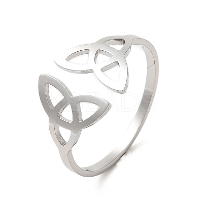 Non-Tarnish 304 Stainless Steel Open Cuff Ring RJEW-Z026-06P-1