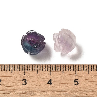 Natural Fluorite Carved Flower Scattered Beads G-O156-B-21-1