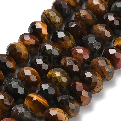 Three Color Natural Tiger Eye Beads Strands G-C259-A01-6x10mm-03-1