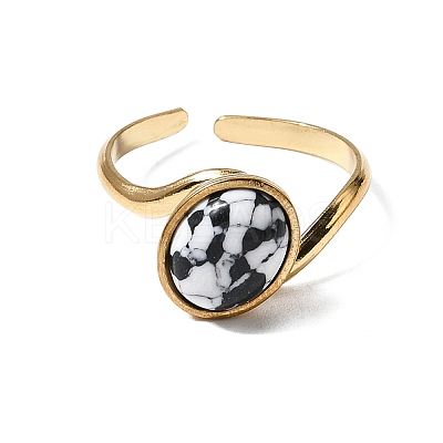 304 Stainless Steel Open Cuff Rings for Women RJEW-K258-17B-G-1