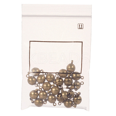 Brass Magnetic Clasps with Loops KK-YW0001-17A-B-1