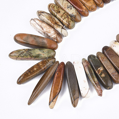 Natural Picasso Stone/Picasso Jasper Beads Strands G-S355-05-1