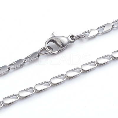 Non-Tarnish 304 Stainless Steel Chain Necklaces NJEW-L173-008-P-1