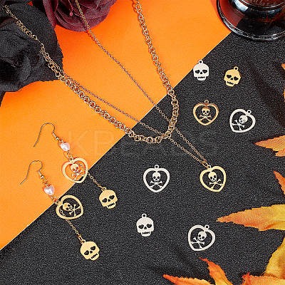 24Pcs 4 Style 201 Stainless Steel Charms STAS-DC0008-59-1