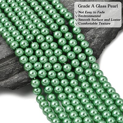 Eco-Friendly Dyed Glass Pearl Round Beads Strands HY-A002-6mm-RB008-1