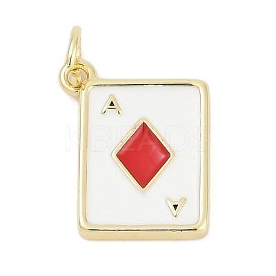 Brass Enamel Charms KK-G522-44G-1