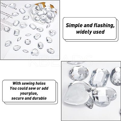 96Pcs 6 Style Sew on Rhinestone OACR-FG0001-20-1
