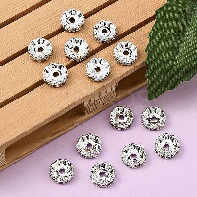 Brass Rhinestone Spacer Beads RB-A014-L10mm-01S-1