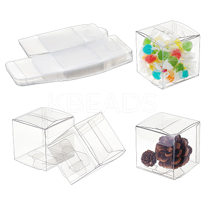 30Pcs Square Transparent Plastic PVC Box Gift Packaging CON-NB0002-17-1