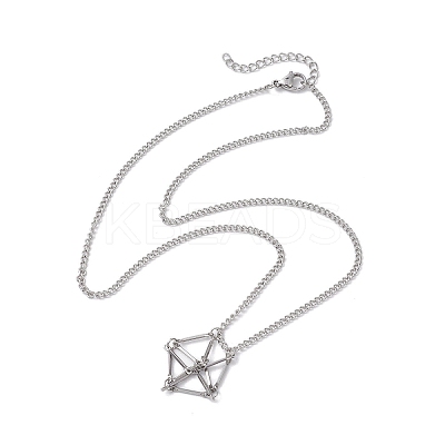 Non-Tarnish 3Pcs 3 Sizes Stainless Steel Macrame Pouch Empty Stone Holder for Necklace Makings NJEW-JN04821-1