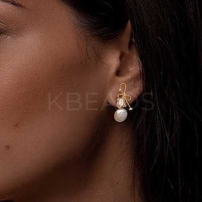 925 Sterling Silver Bowknot Stud Earrings EJEW-Z041-03G-1