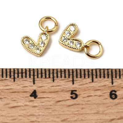 Brass Micro Pave Cubic Zirconia Charms ZIRC-F111-08G-03-1