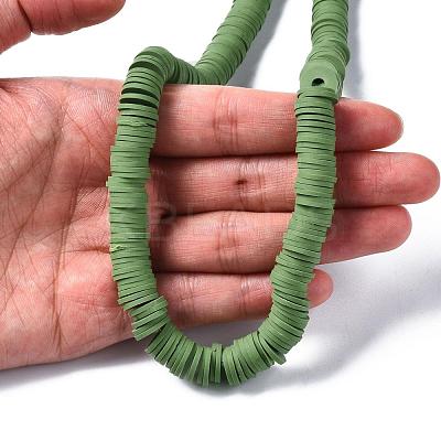 Flat Round Handmade Polymer Clay Beads CLAY-R067-10mm-43-1