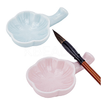 2Pcs 2 Colors Ceramic Brush Holder DIY-PH0023-06-1