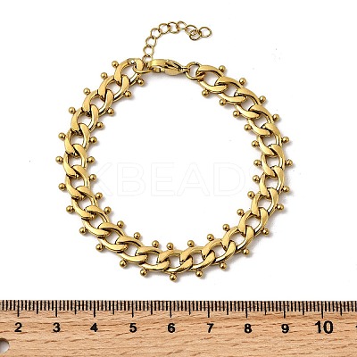 Punk Style 304 Stainless Steel Curn Chain Bracelets for Women BJEW-A044-01G-1
