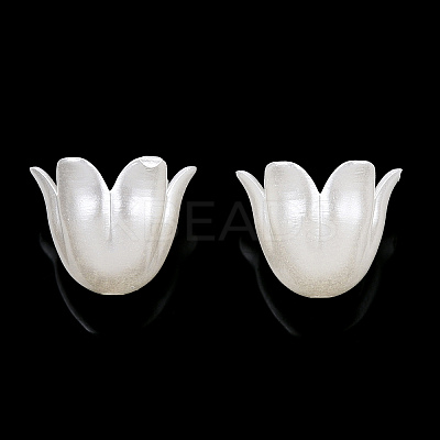 Spray Paint ABS Plastic Imitation Pearl Beads X-MACR-N013-001F-1