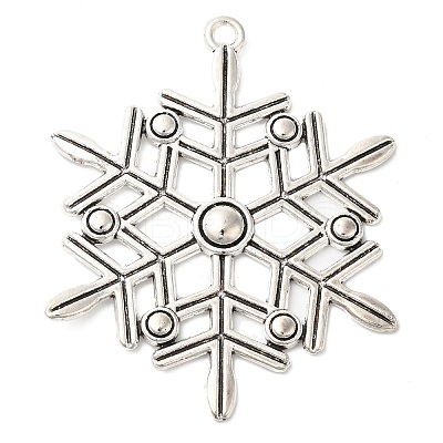 Tibetan Style Alloy Snowflake Big Pendants TIBEP-5252-AS-LF-1