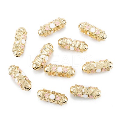 Real 18K Gold Plated Brass Tube Beads KK-A155-23G-C-1
